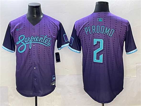 Men%27s Arizona Diamondbacks #2 Geraldo Perdomo Purple 2025 City Connect Limited Stitched Jersey
